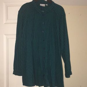 Joan Rivers 1X check swing flannel shirt